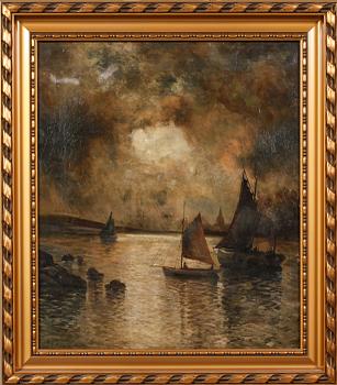OKÄND KONSTNÄR, olja på duk, osignerad, 1800-tal.