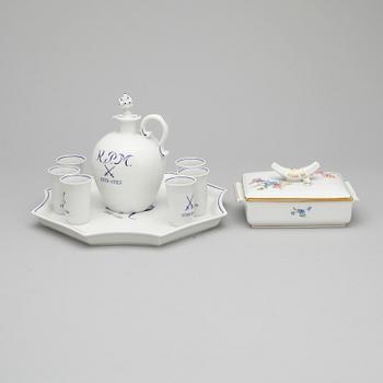 PARTI PORSLIN, 9 delar, Meissen, 1900-talets mitt / andra hälft.