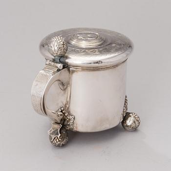 A SWEDISH SILVER TANKARD, G. Möllenborg, Stockholm 1884.