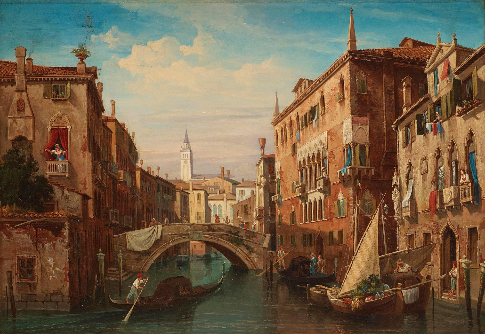 Gustaf Wilhelm Palm, ”Vue af Canale e Palazzo Osmarino i Venedig".