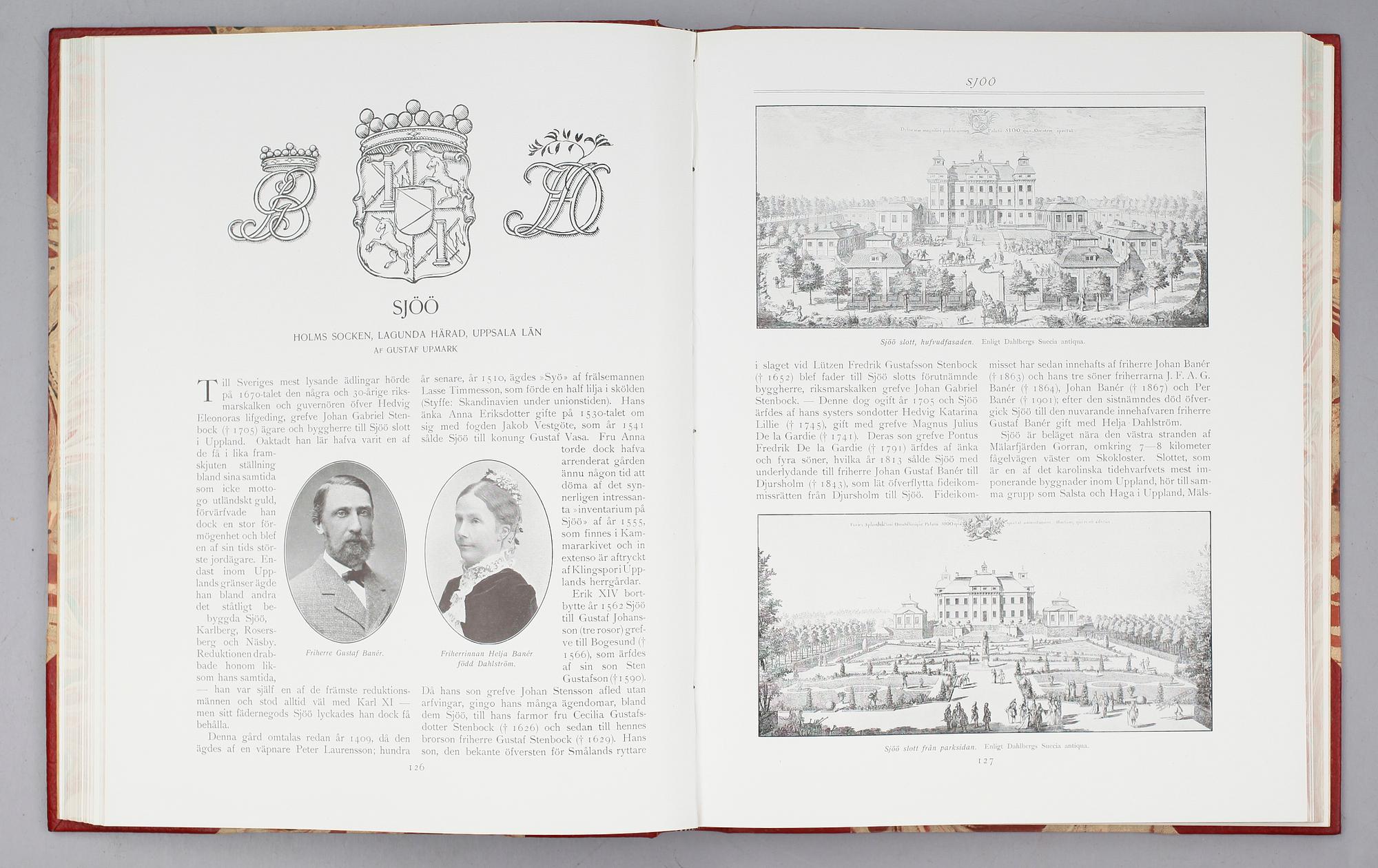 BÖCKER: Svenska Slott och Herresäten vid 1900-talets början, Nordisk famljeboks Tryckeri 1908-1910, 5 volymer.