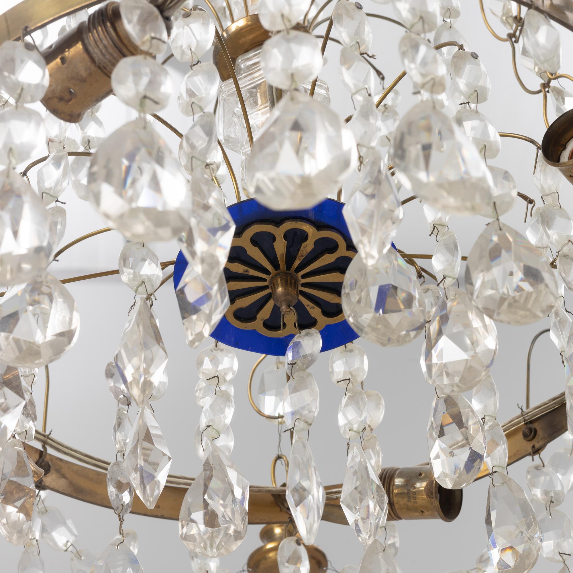 A Gustavian style chandelier, Sweden, first half of the 20th century.