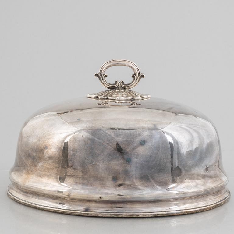 An English plate food dome cover, mark of Elkington & Company, Birmingham 1851.