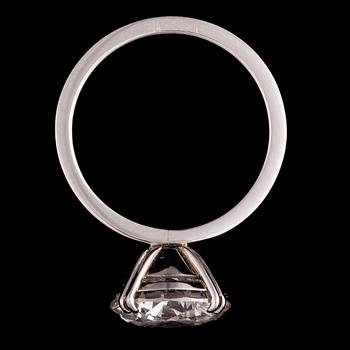 RING, platina, glasfylld diamant ca 3,50 ct. Rubens. Vikt ca 5,5 g.