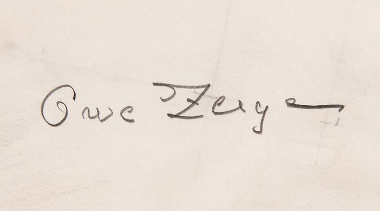Owe Zerge, pencil drawing signed.