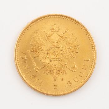 A goldcoin, Finland, Russian Duchy, 20 Markkaa 1879.