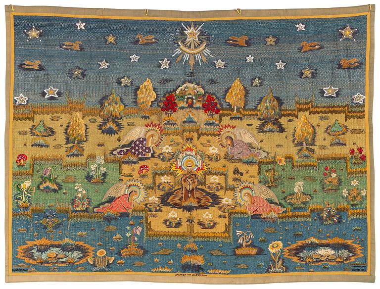 Ruth Fischer, a tapestry, "The Legend of the Christmas Roses", 147 x 199, Saint Birgitta School, Stockholm.