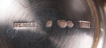 GRÄDDKANNA SAMT SOCKERSKÅL, silver, Flavia, Sverige 1949.