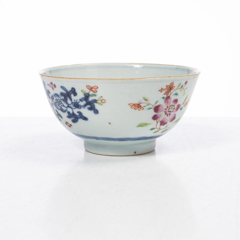 Parti Famille Rose-porslin, 5 delar, kina, Qianlong (1736-95).