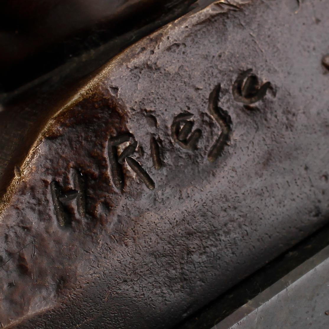 SKULPTUR, brons, signerad H. Riese, 1900-talets första hälft.