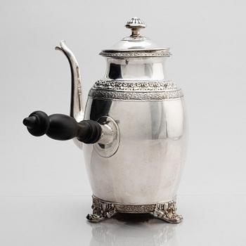 Arvid Öhrn, kaffekanna, silver, Gävle 1844.
