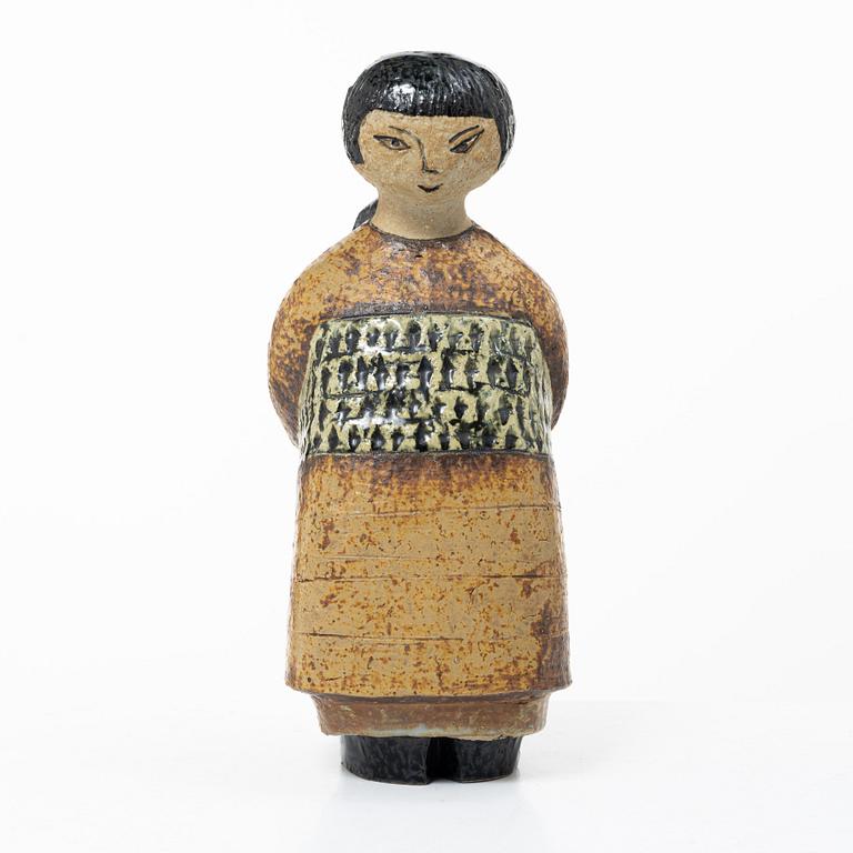 Lisa Larson, "Japanese with child on back," sculpture, stoneware, Gustavsberg Studio.