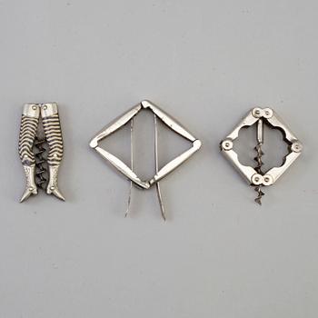 THREE CORK SCREWS, first half of the 19th century.