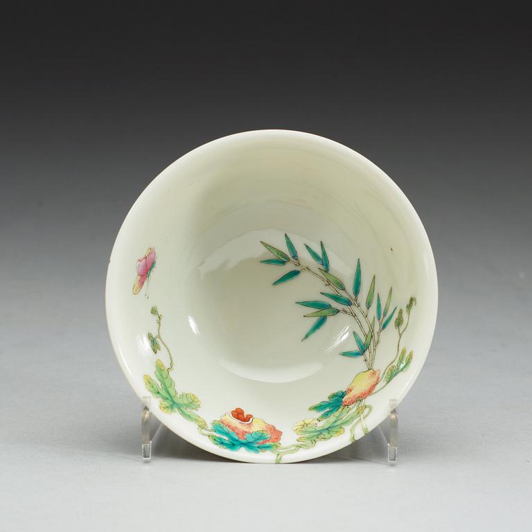 A Chinese famille rose bowl, Republic with Daoguang seal mark.