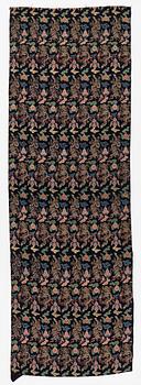 A set of three bolts of silk with 'five clawed dragons' against a midnight blue ground, Qing dynasty, 19th century.