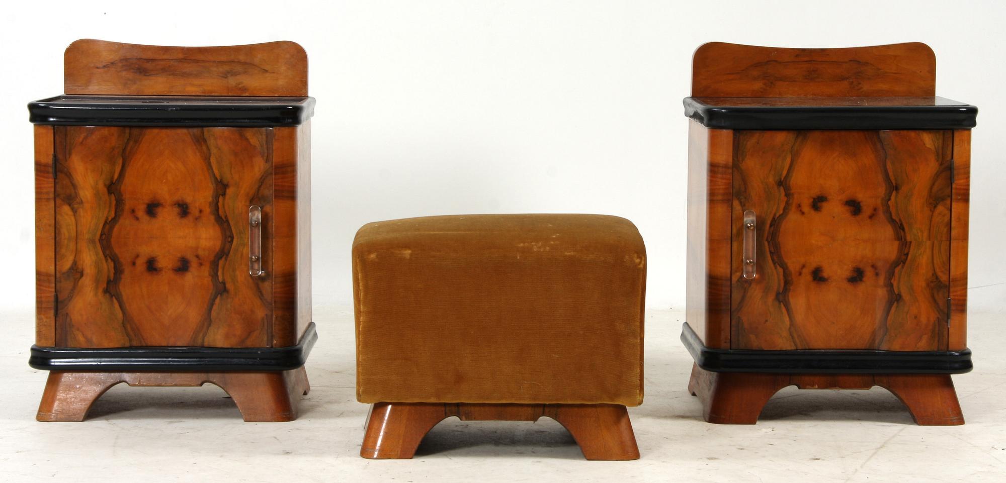 SOVRUMSMÖBLEMANG, 5 delar, art deco-stil, 1900-talets tredje kvartal.