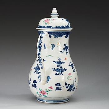 A large famille rose ewer with cover, Qing dynasty, Qianlong (1736-95).