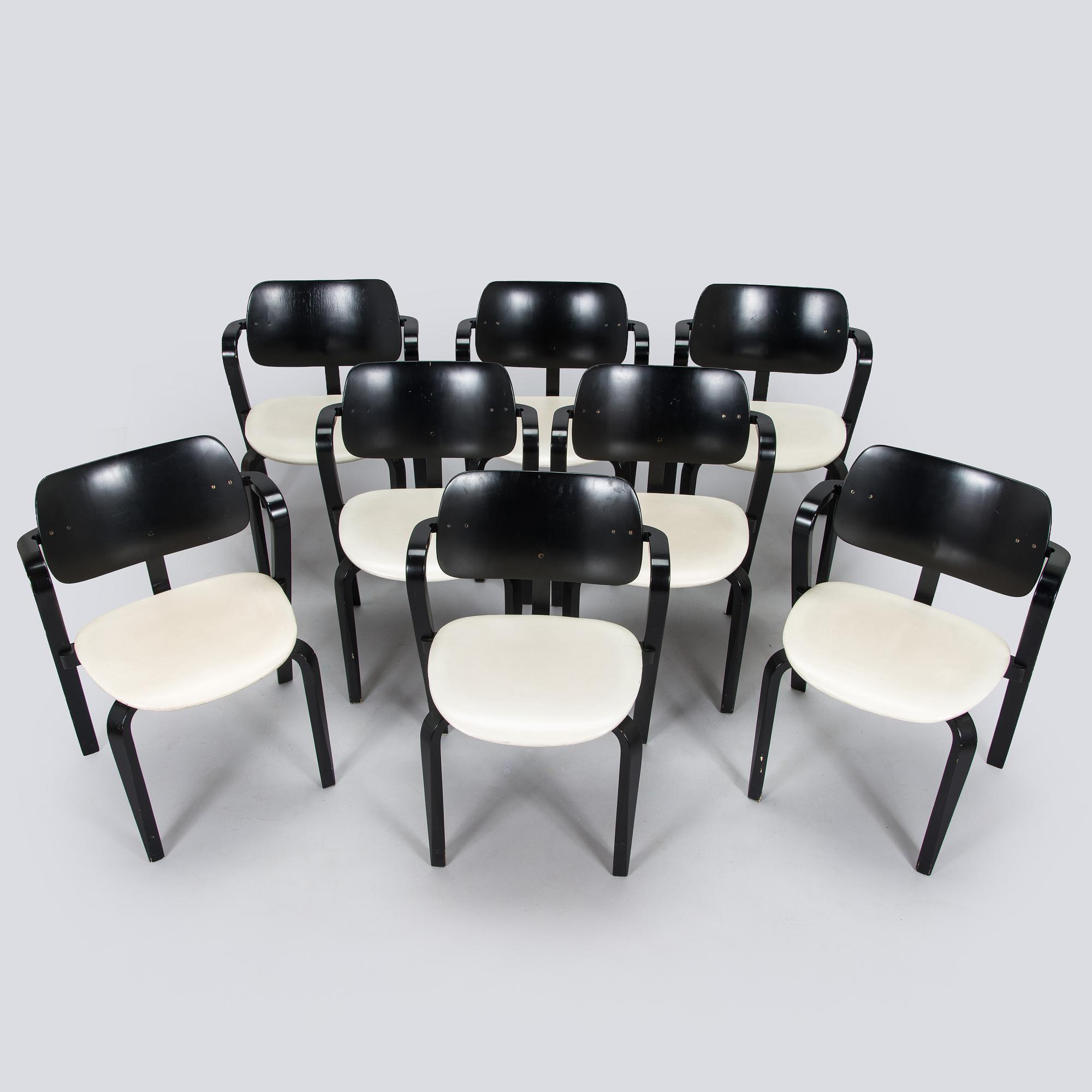 Ilmari Tapiovaara, nojatuoleja, 8 kpl, "Aslak", Asko 1960-luku.