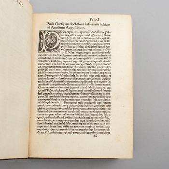 BOOK, Early Paris edition of Orosius, 1510.