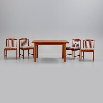 MATBORD OCH STOLAR, teak, 1960-tal.