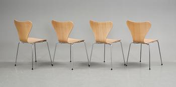 STOLAR, 4 stycken, "Sjuan", Arne Jacobsen, Fritz Hansen 2007.