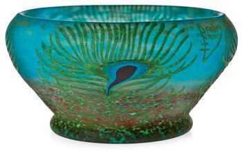 773. A Daum Art Nouveau cameo glass bowl, Nancy, France.