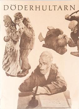 AXEL PETERSSON DÖDERHULTARN, Skulpturgrupp, "Bröllop", bestående av 5 figurer, snidad och delvis bemålat trä.