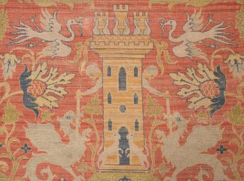 An antique Sapnish figural carpet, ca  676 x 509 cm.