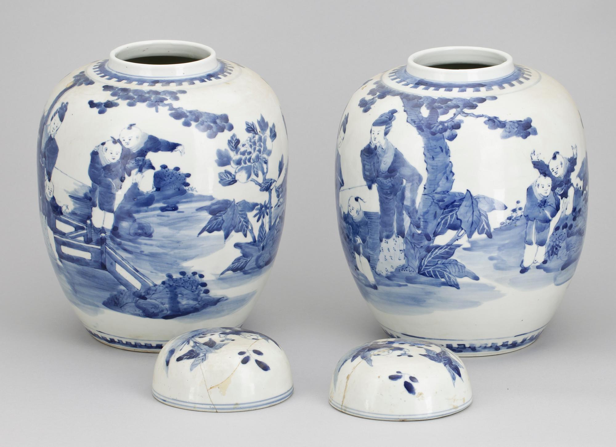 BOJANER, 2st, porslin, Kangxistil, sen Qing 1800/1900-tal.