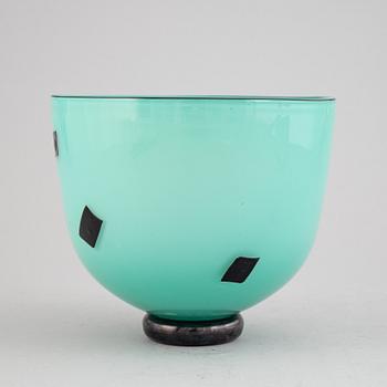 Ann Wåhlström, skål, glas, signerad, unik, 1981.