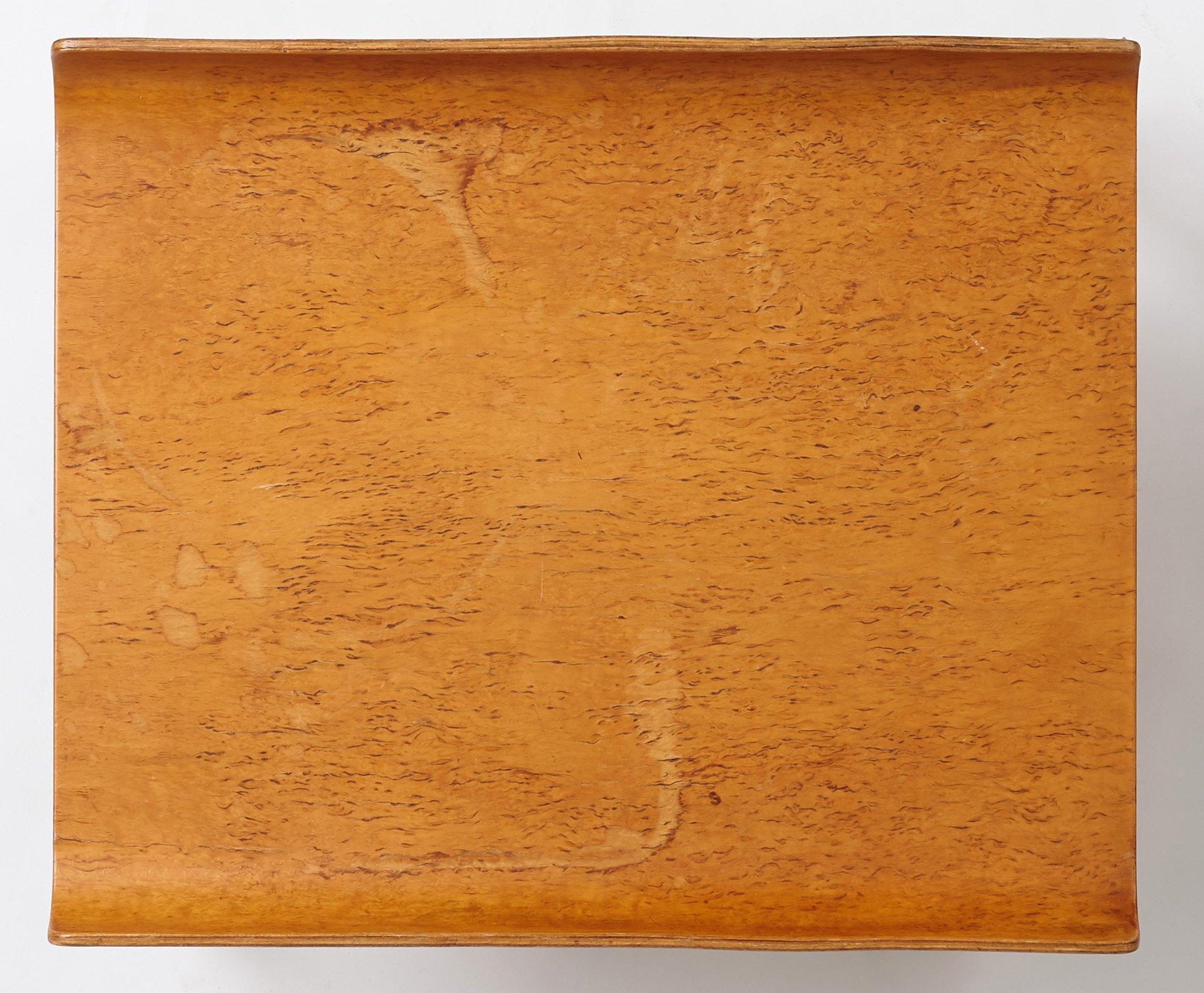 Alvar Aalto, a burled birch 'model 75' side table, Aalto Design, Hedemora, Sweden 1946-56.