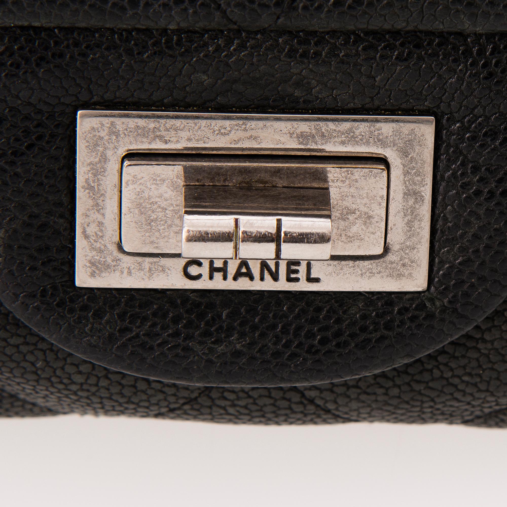 CHANEL Caviar Reissue 2.55 Jumbo Single Flap Bag.