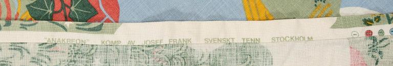 Josef Frank,  Gardin två längder "Anakreon" för Firma Svenskt tenn linne ca 255x113 cm vardera.