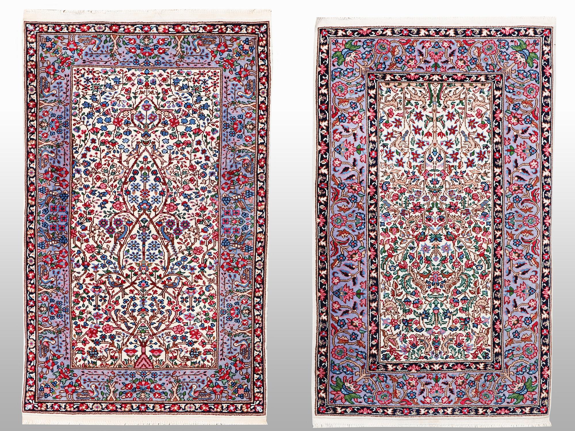 Mattor, ett par, Kirman Lavar, ca 107 x 62 cm & ca 107 x 62 cm.