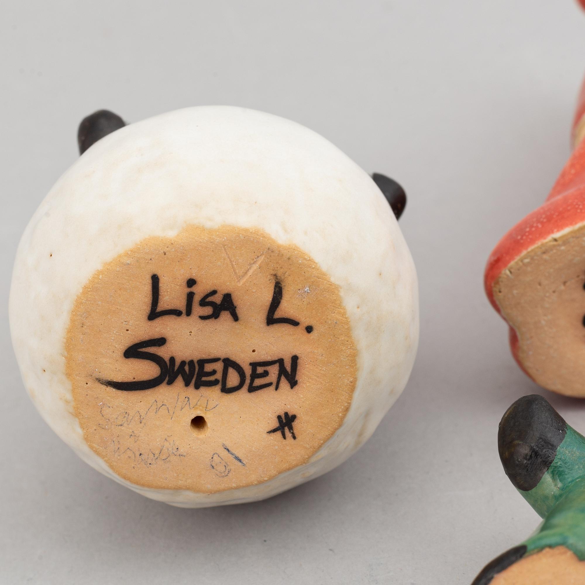 Lisa Larson, four stoneware figurines, K-studion, Gustavsberg.