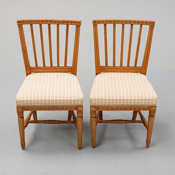 A pair of gustavian chairs, early 19th century.