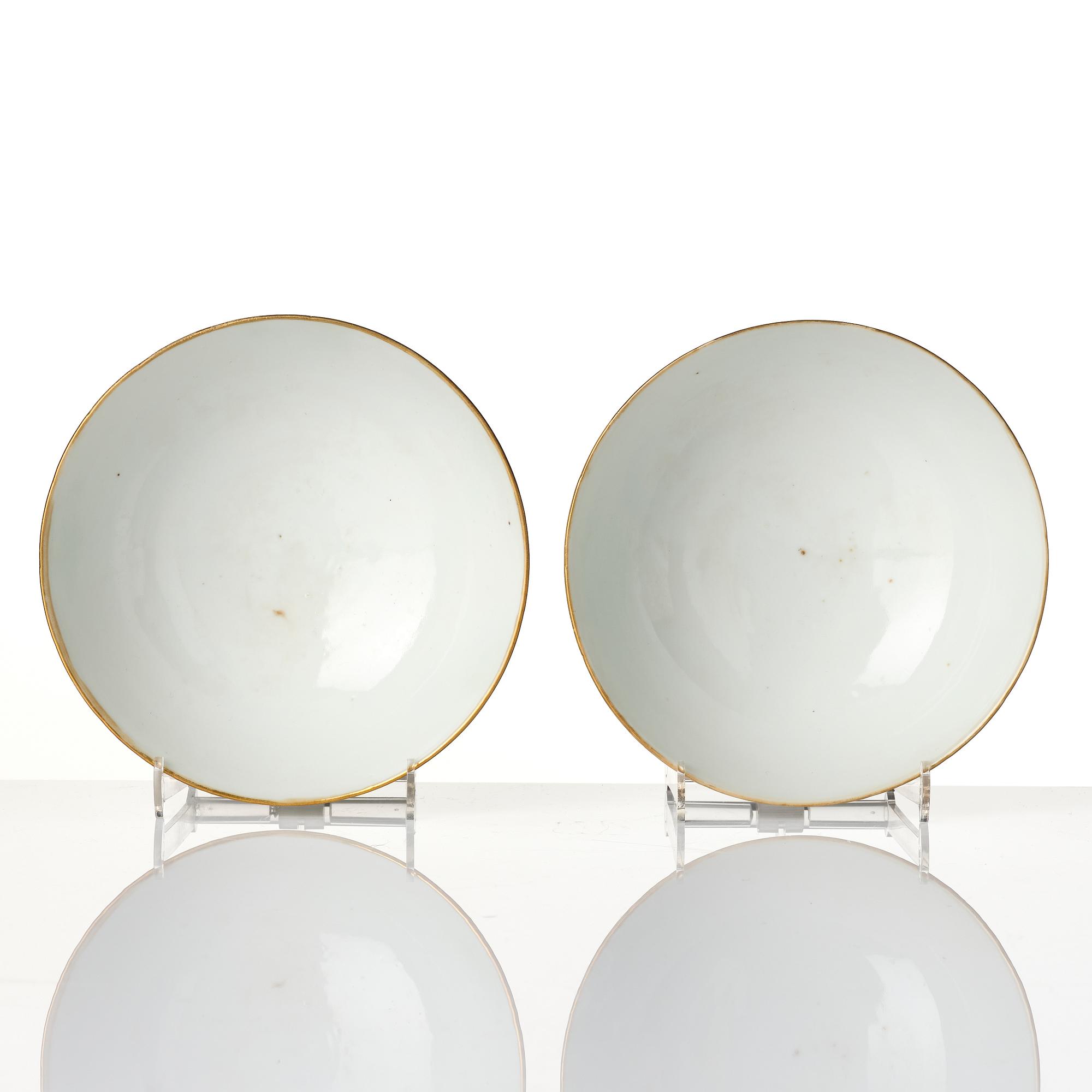 Skålar, ett par, porslin, Kina, sen Qingdynasti.