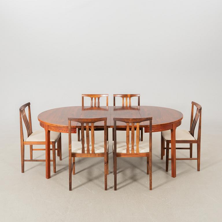 Nils Jonsson, dining table Troeds and 6 chairs, 1960s/70s.