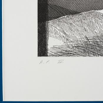 David Hockney, "A Wooded Landscape" from "Six Fairy Tales from the Brother's Grimm".
