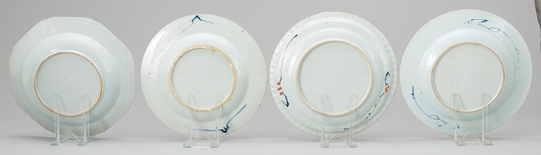 A set of nine polychrome plates, Qing dynasty, early 18th centurary.
