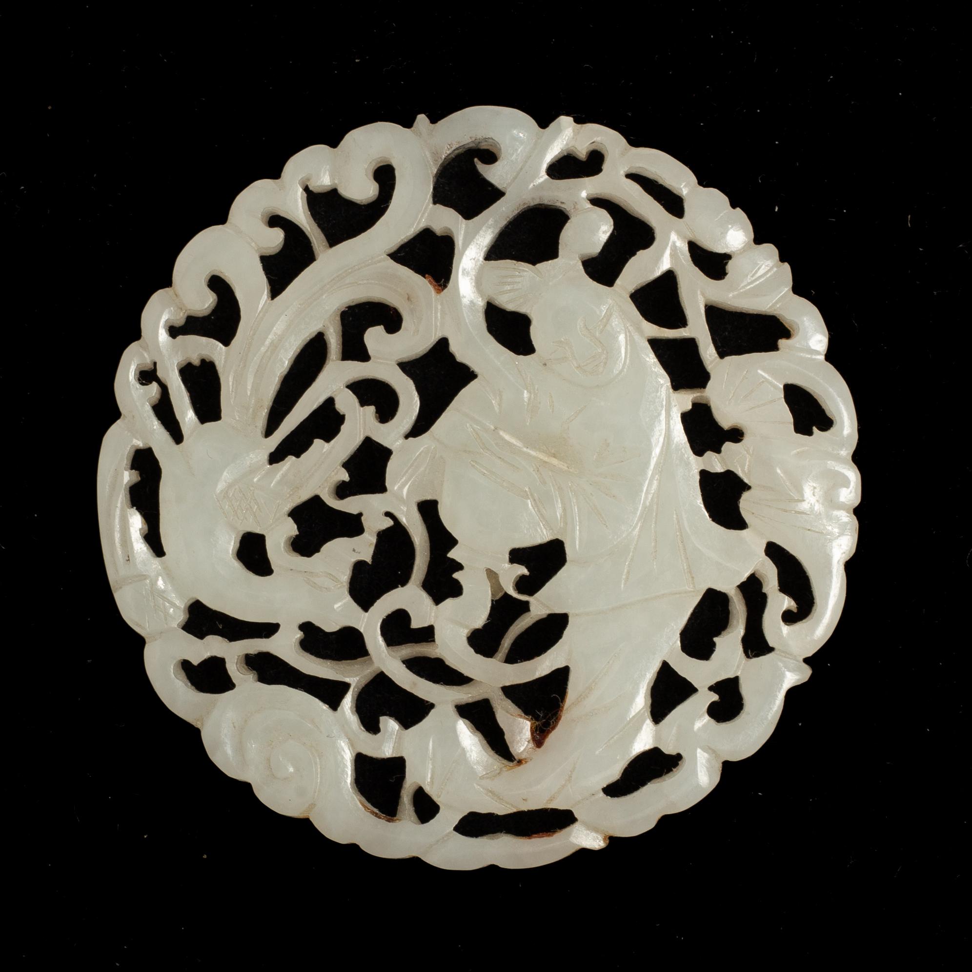 A group of two Chinese stone figures and a stone plaque, late Qing dynasty/early 20th century.