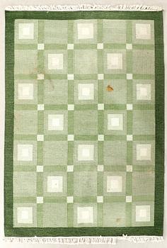 Flat weave rug, approximately 228x173 cm.