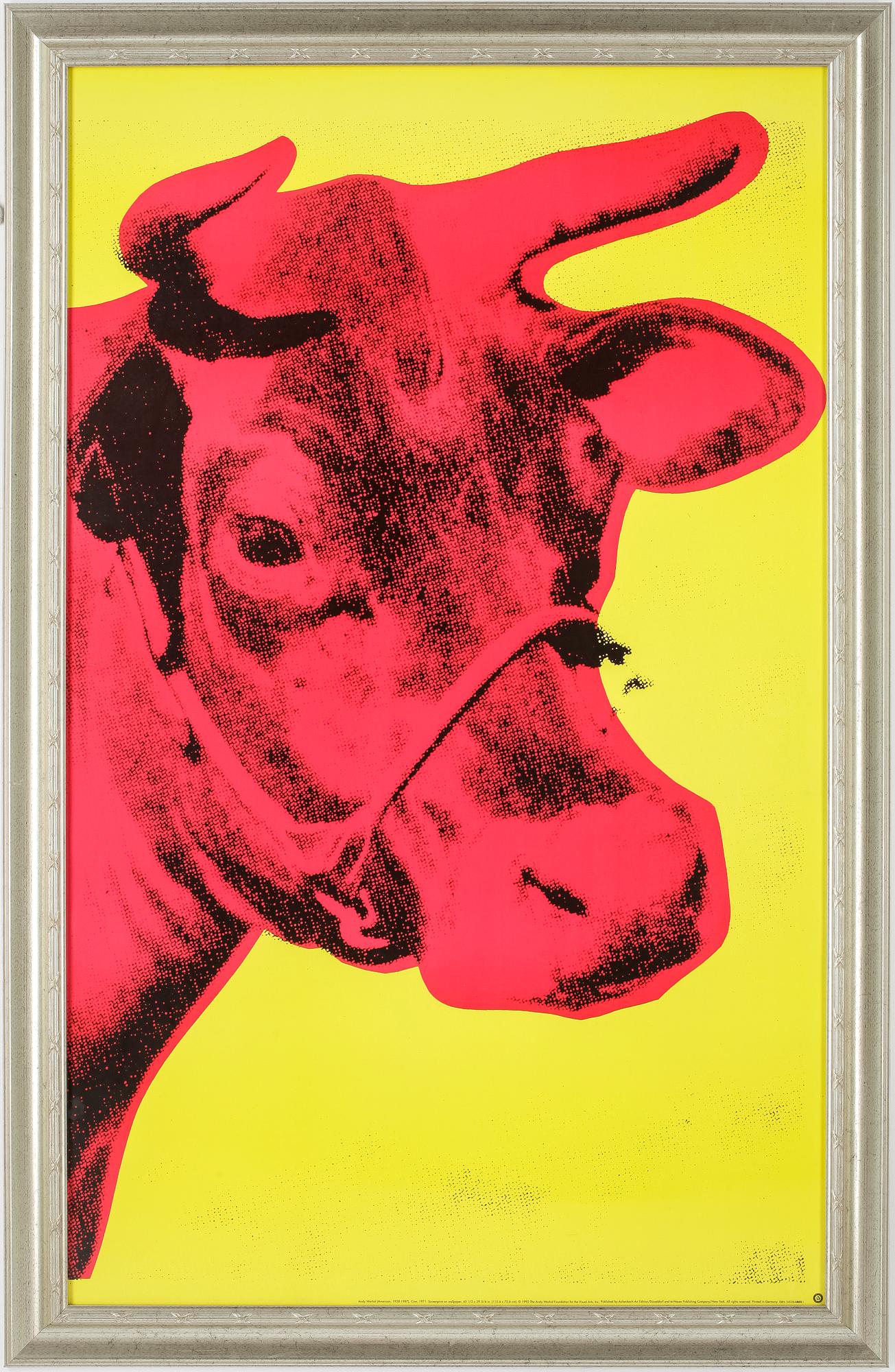 ANDY WARHOL, screentryck / utställningsaffisch, "Cow" (1971). Utgiven Andy Warhol Foundation, 1992.