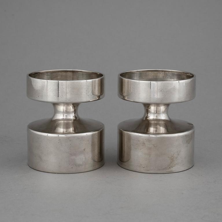 LJUSSTAKAR, ett par, silver, Eric Löfman, MGAB, Uppsala, 1977.