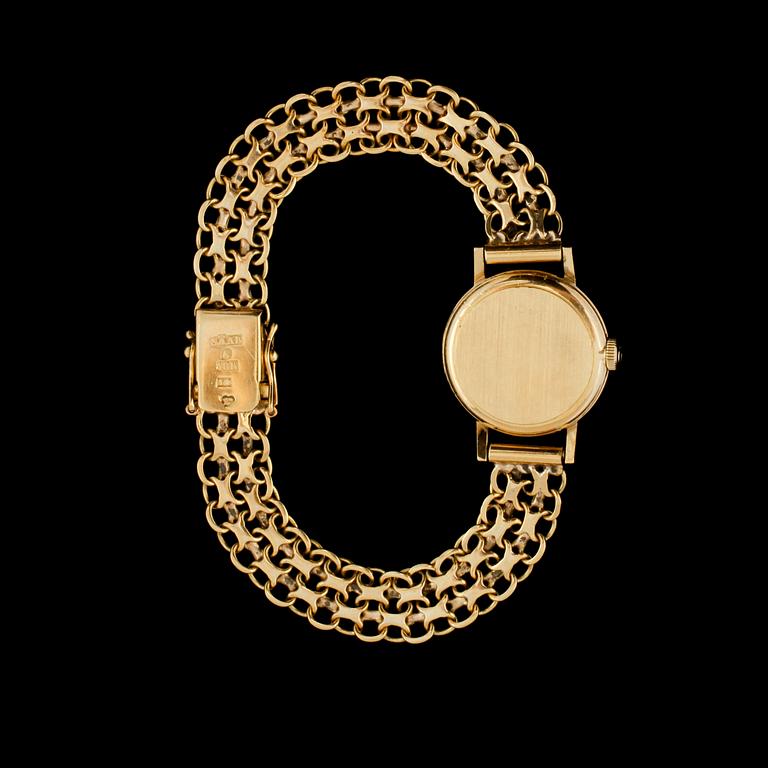 ARMBANDSUR, 18K guld, Omega, armlänk stämplad Stockholms Ädelsmide, 1973. Vikt 22,1 g.