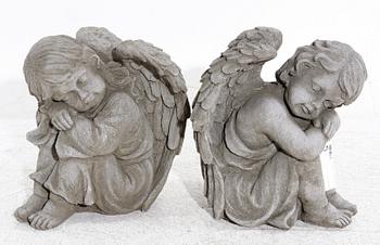 TRÄDGÅRDSFIGURER, ett par, betong, 2000-tal.