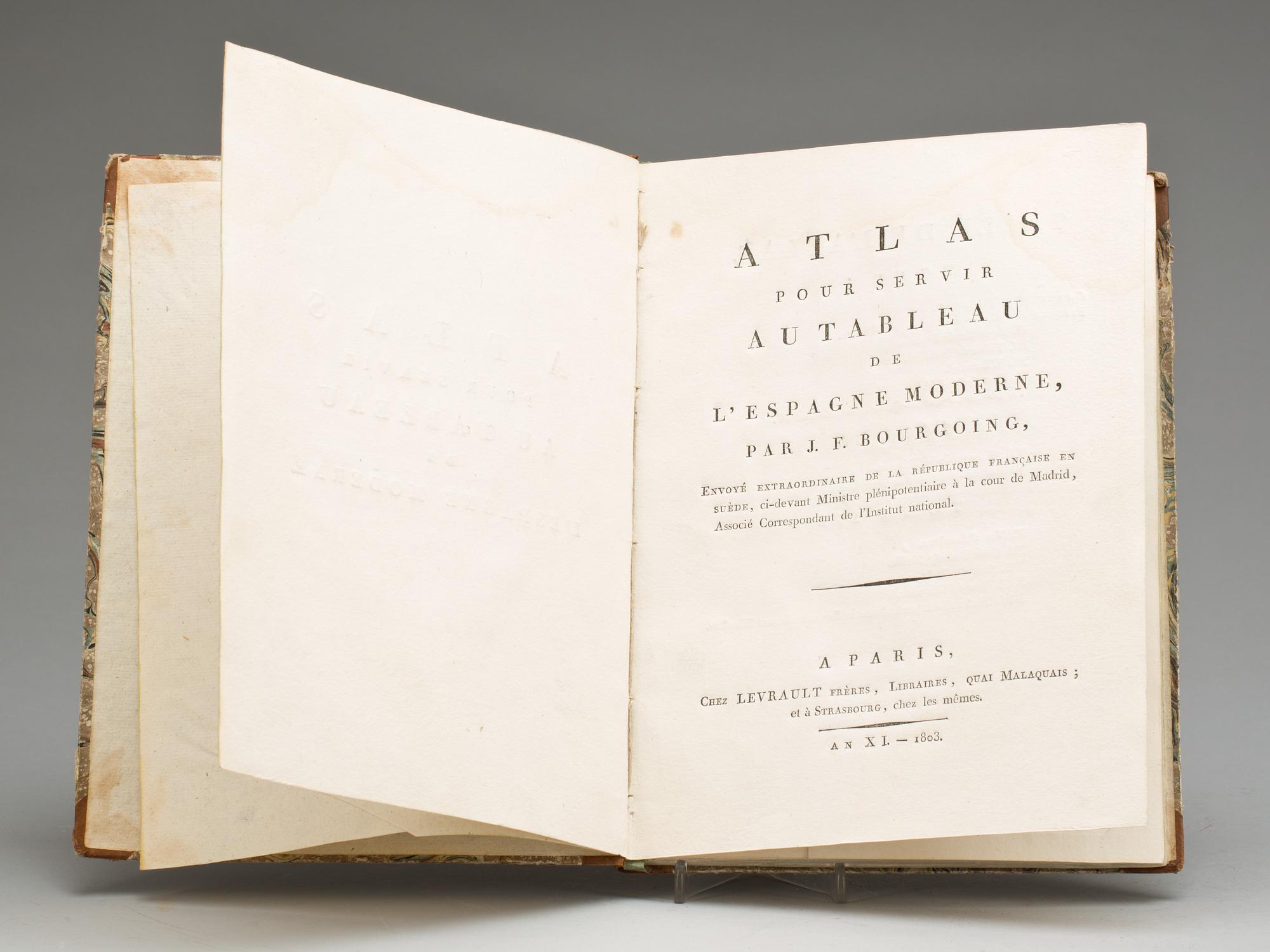 BOK, "Atlas pour Servir au Tableau de L'Espagne Moderne" AV Jean François Bourgoing, Paris´, 1803.