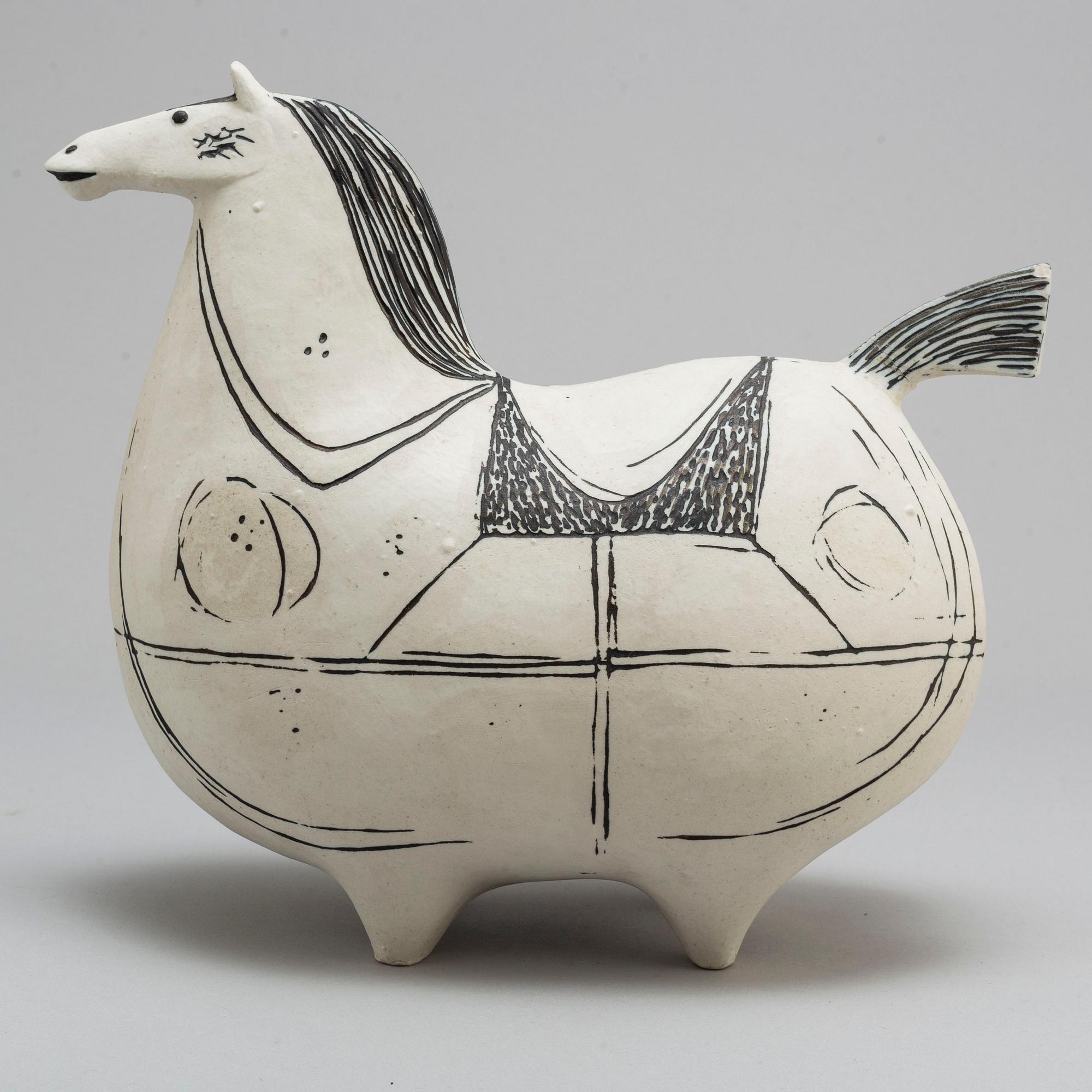STIG LINDBERG, a "Springare" stoneware sculpture of a horse, Gustavsberg studio, Sweden 1952-72.