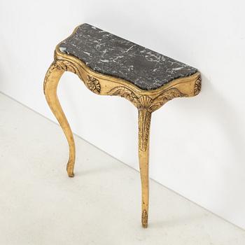 Spegel med konsolbord, rokokostil, omkring 1900-talets mitt.
