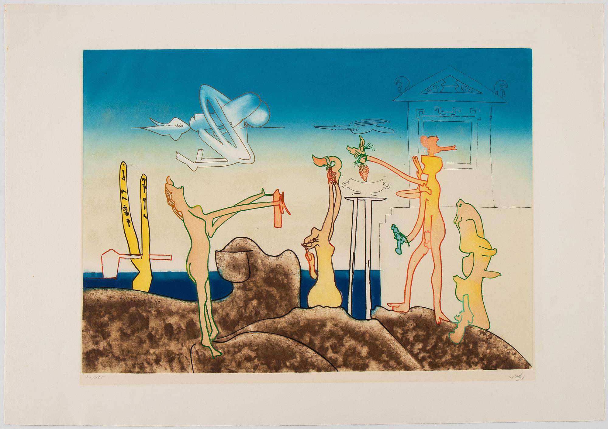 Roberto Matta, mapp med 10 st färgakvatinter, 1975, signerade med blyerts 30/125.